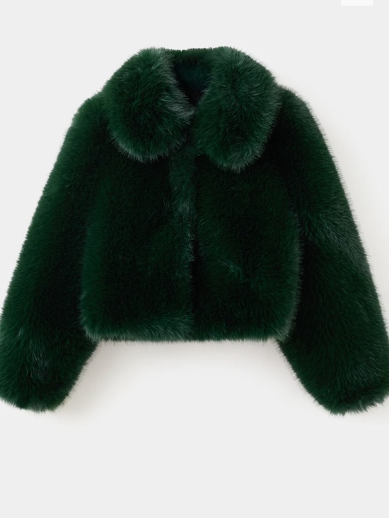 Mango Jackets & Blazers - MANGO Green fur coat
